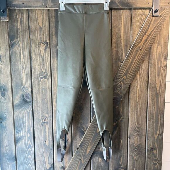 NWT Alix NYC Faux Leather Stirup Leggings - Picture 2 of 5